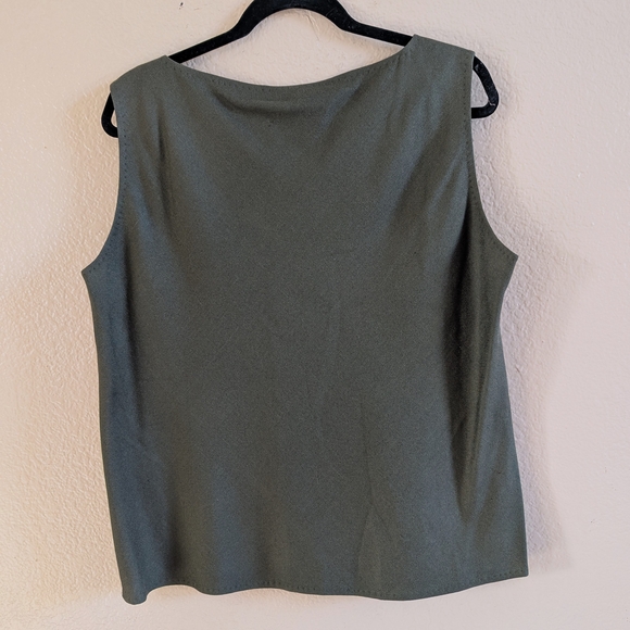 Doncaster Vintage 100% Woven Silk Dark Olive Green Jacket And Shell - Picture 6 of 9